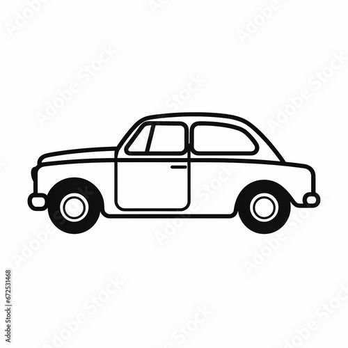 AI generated illustration of a car outline drawing against a white background