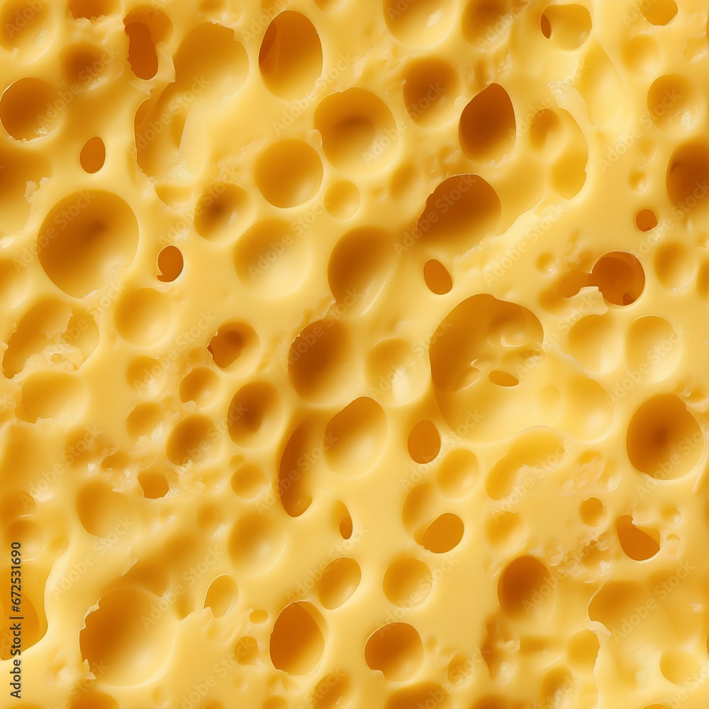 AI generated illustration of a close up of cheese with visible holes and texture AI generated illustration of a close up of cheese with visible holes and texture