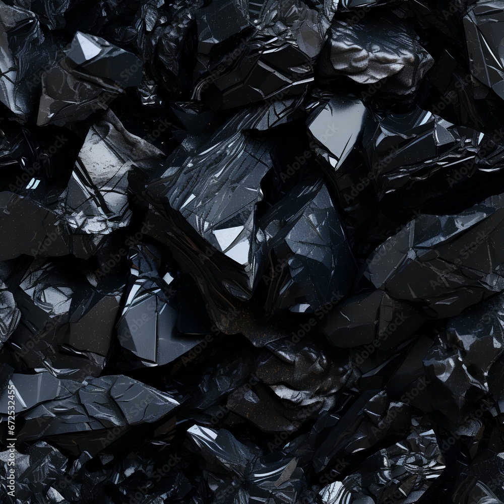 AI generated illustration of a vibrant black crystal texture background for wallpapers
