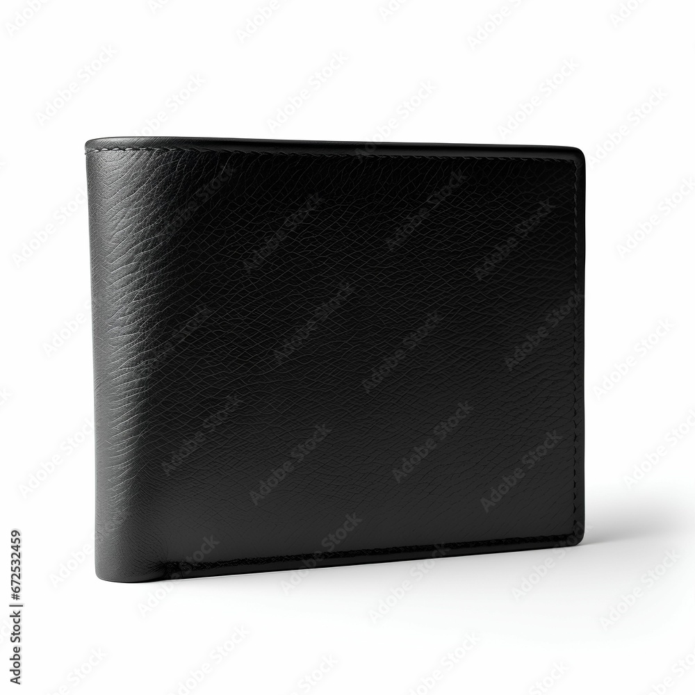 © Wirestock - AI generated illustration of This black leather wallet on a white background