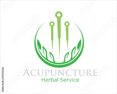 green acupuncture logo designs for herbal and traditional medicine logo