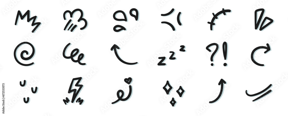 manga comic effect hand drawing doodle