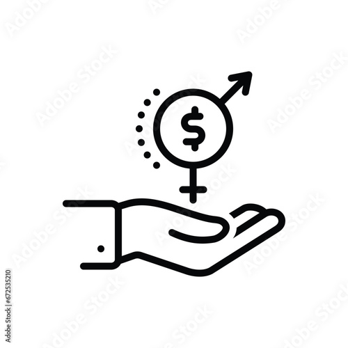 Black line icon for equality  