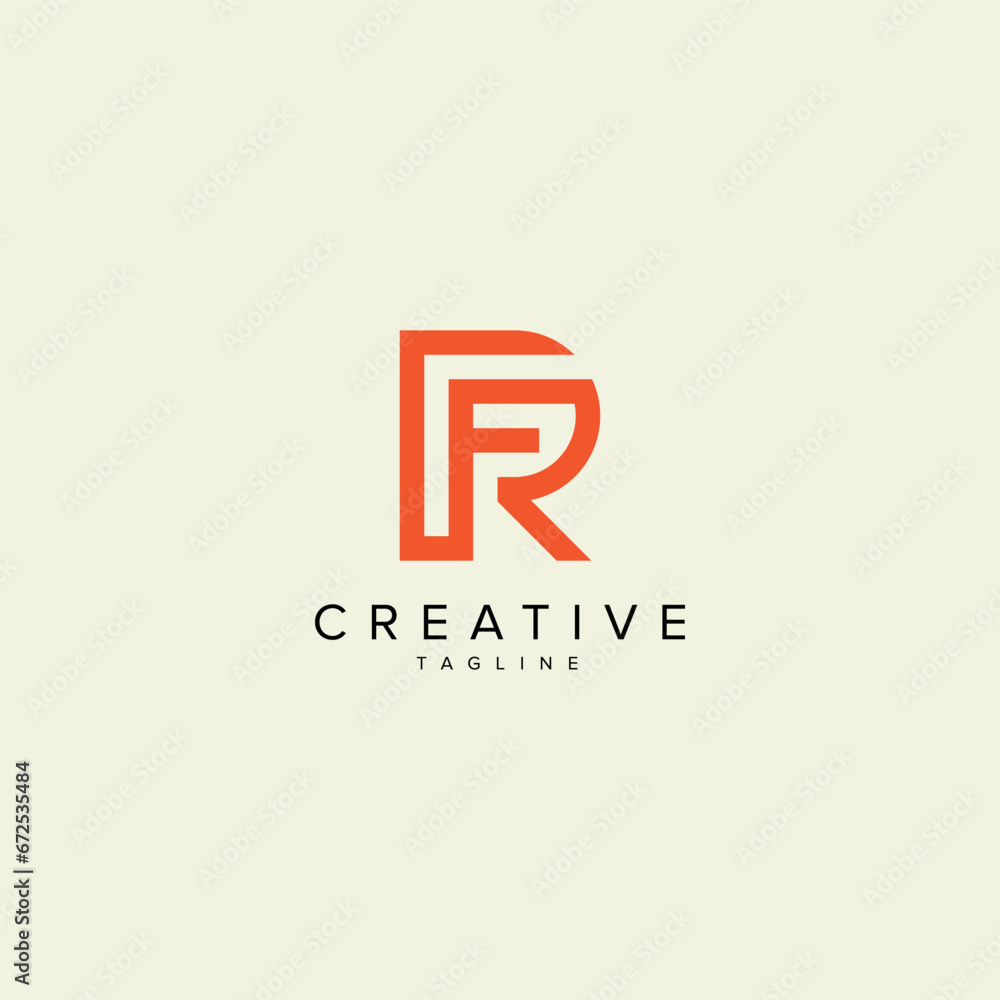 Alphabet RF FR letter modern monogram style logo vector template. Stock ...