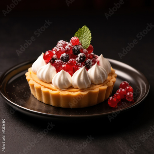 Wallpaper Mural Delicious homemade heart shaped vanilla cake decorated with cream and fresh berries Torontodigital.ca