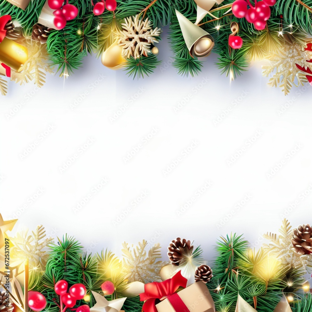 Christmas and Happy New Year Frame Decorate Background Christmas and Happy New Year Frame Decorate Background
