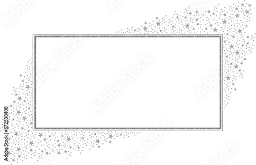 white silver Square Frame with Sparkle Glitter Stars 15