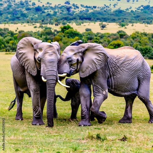elephants in the wild the group of elephants © Muzammal