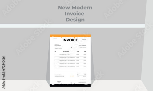 Creative invoice template vector.