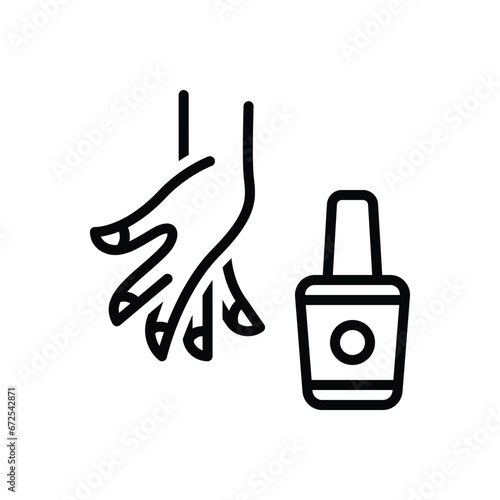 Black line icon for manicure 