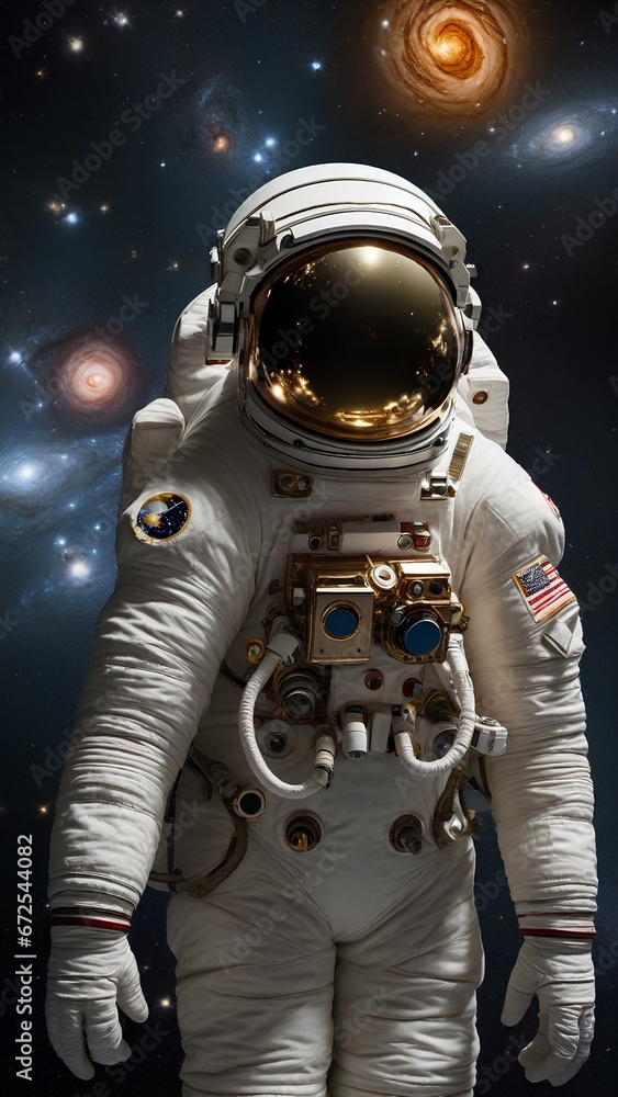 Stellar Reflections: Exploring the Universe through an Astronaut's Helmet