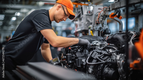 People worker on Automobile assembly line production