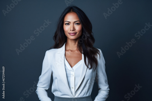 Smiling business woman looking at the camera