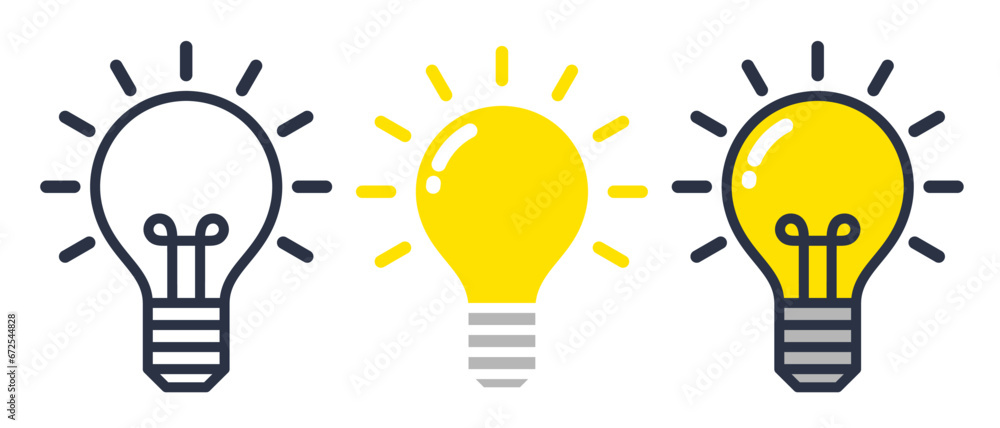 light bulb icon vector. ideas, inspiration - obrazy, fototapety, plakaty 