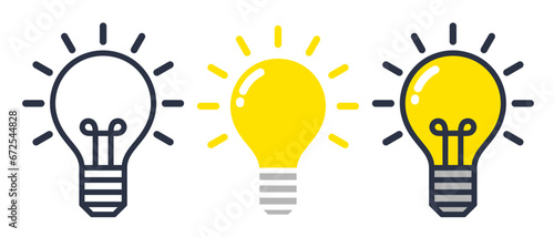 light bulb icon vector. ideas, inspiration photo