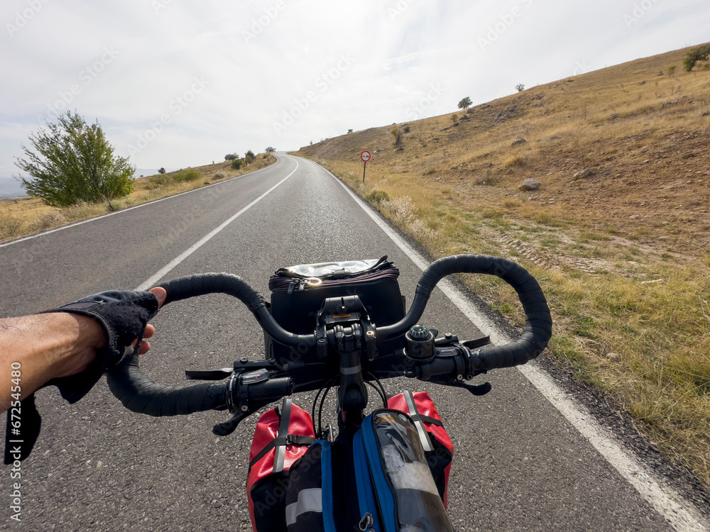 Obraz premium long tours and roads by bike