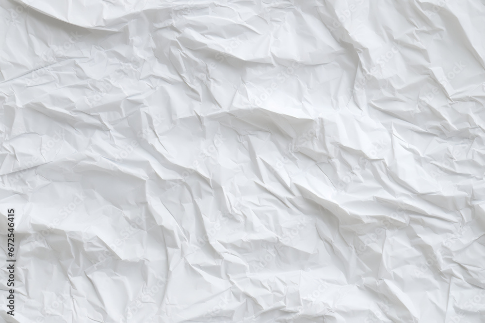 Crumpled white paper texture - obrazy, fototapety, plakaty 