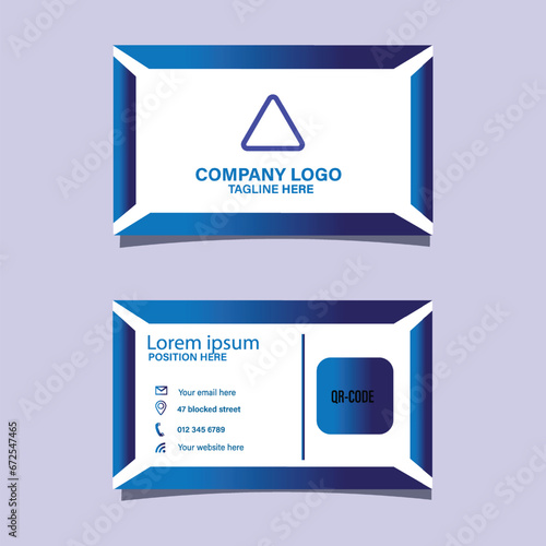 Vector fully editable clean style modern business card design template.