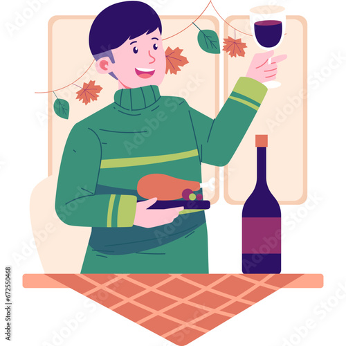 Wallpaper Mural Thanksgiving Character Illustration Torontodigital.ca