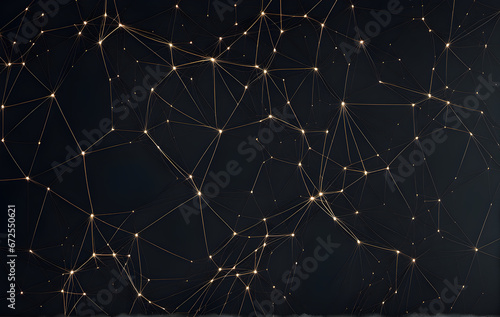 starry night sky. Abstract background with line and node connection neural pattern design