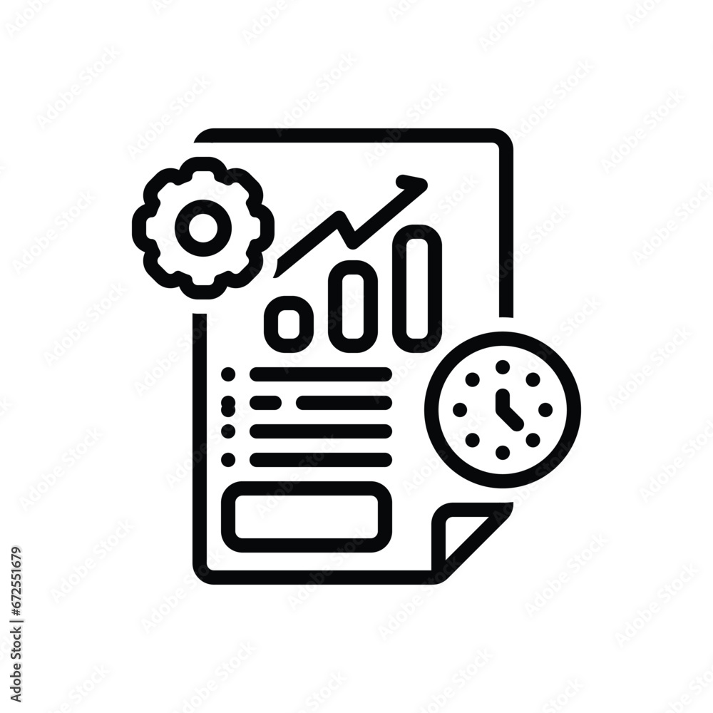 Fototapeta premium Black line icon for project management 