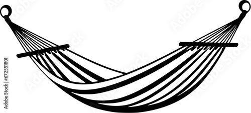 Hand-drawn Camping Hammock Vintage Outline Icon