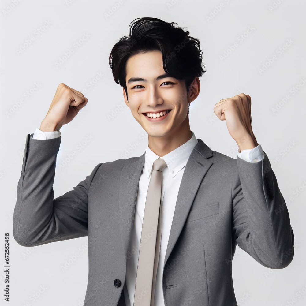 Happy Asian man business look isolate on white background Happy Asian man business look isolate on white background