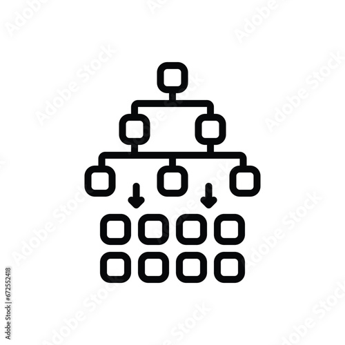 Black line icon for workflow 