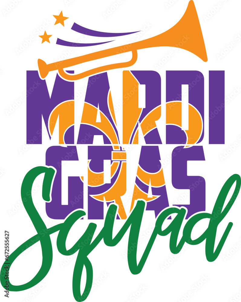Mardi Gras Squad - Mardi Gras Illustration Mardi Gras Squad - Mardi Gras Illustration