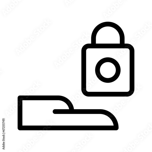 Hand Give Lock Line Icon