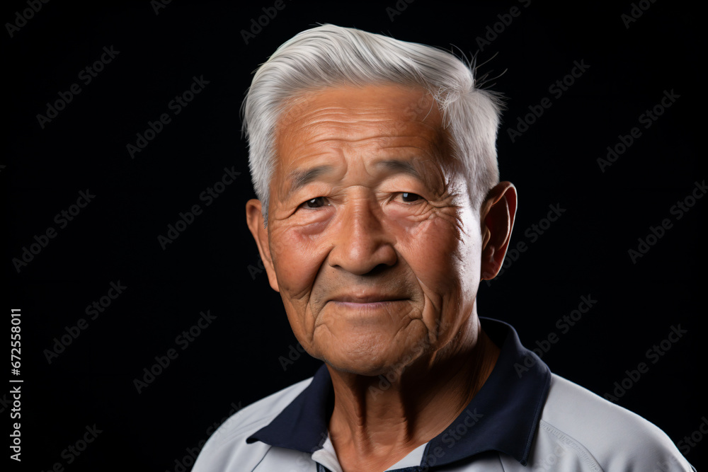 a man with white hair and a blue shirt a man with white hair and a blue shirt