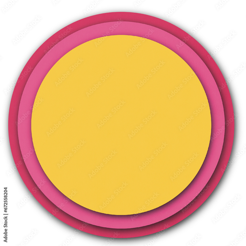 Obraz premium Paper Cut pink and yellow circle