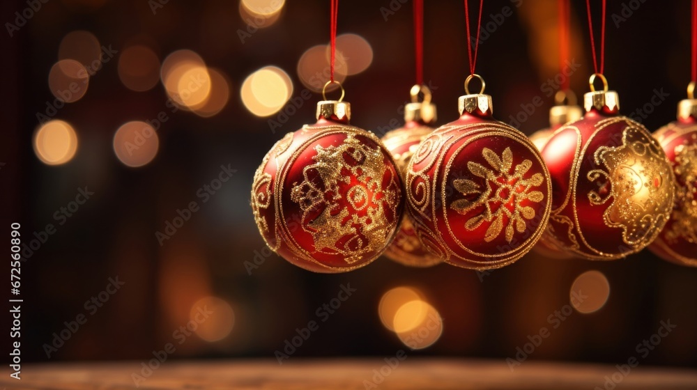 Red and gold Christmas ornaments Red and gold Christmas ornaments