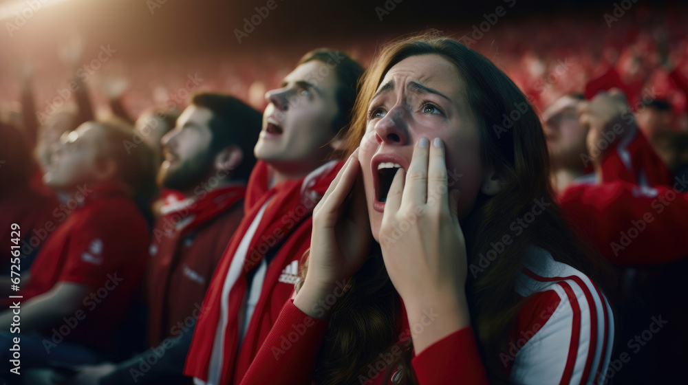 Close-Up Of A Female Football Fans Emotional Reaction , Background Image, Hd Close-Up Of A Female Football Fans Emotional Reaction , Background Image, Hd