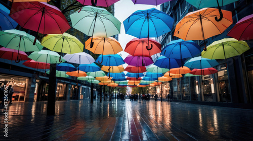 Colorful Umbrellas On A Rainy Spring Day In The City, Background Image, Hd