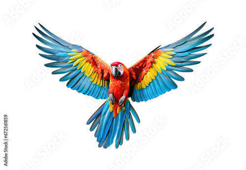 Colorful flying parrot