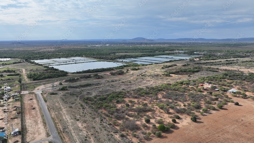 Water Utilities Corporation WUC waste water evaporation ponds in Gaborone, Botswana, Africa