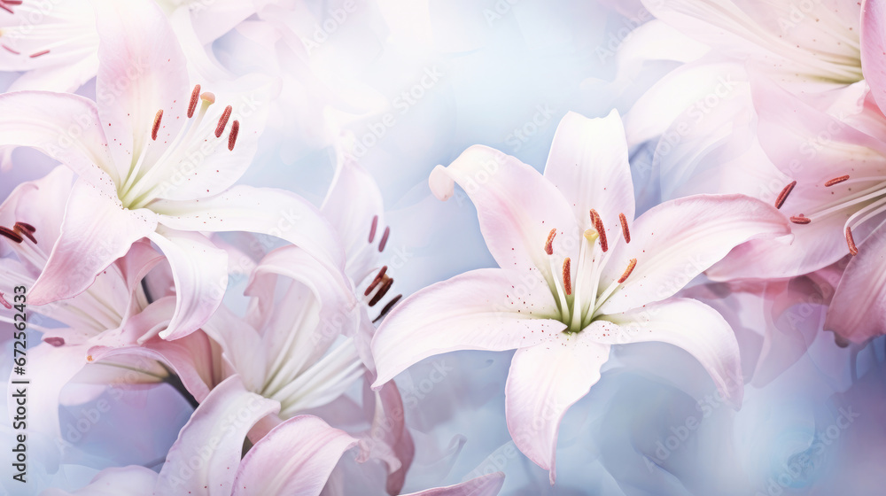 Dreamy Lilies Watercolor Seamless Pattern , Background Image, Hd