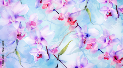 Enchanting Orchids Watercolor Seamless Pattern, Background Image, Hd
