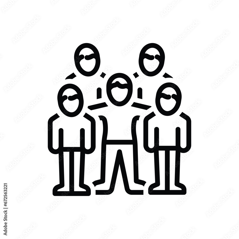 Black line icon for kinship 