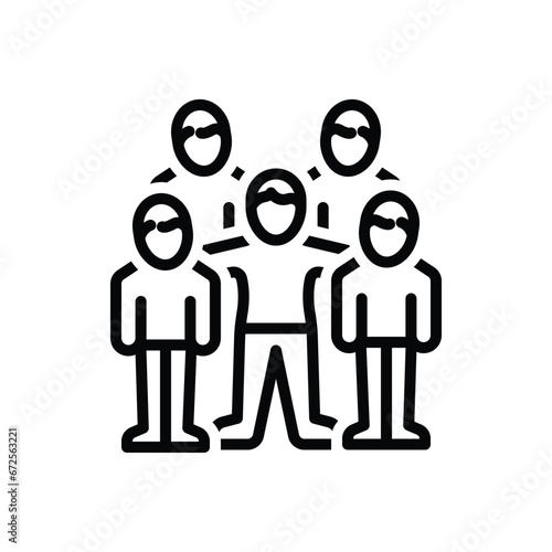 Black line icon for kinship 