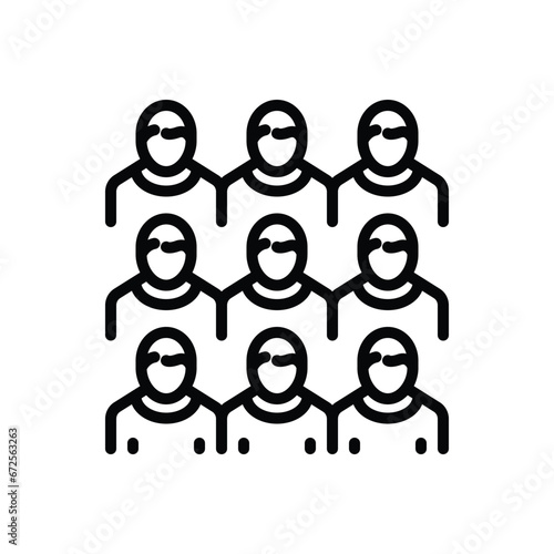 Black line icon for population 