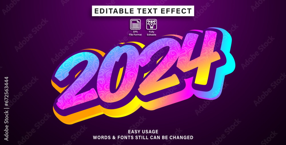 2024 text effect style