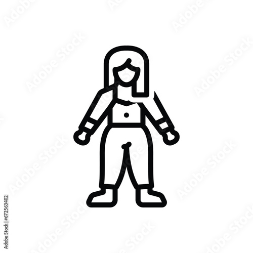 Black line icon for children 