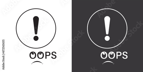 error icon oops page not found, Vector illustration