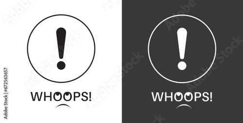 Attention exclamation mark outline flat icon. Single high quality outline logo symbol for web design mobile app. Thin line sign design logo. Error icon whoops, Vector illustration