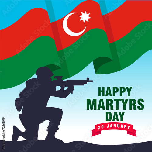 Happy Martyrs Day Azerbaijan. The Day of Azerbaijan Martyrs Day illustration vector background. Vector eps 10