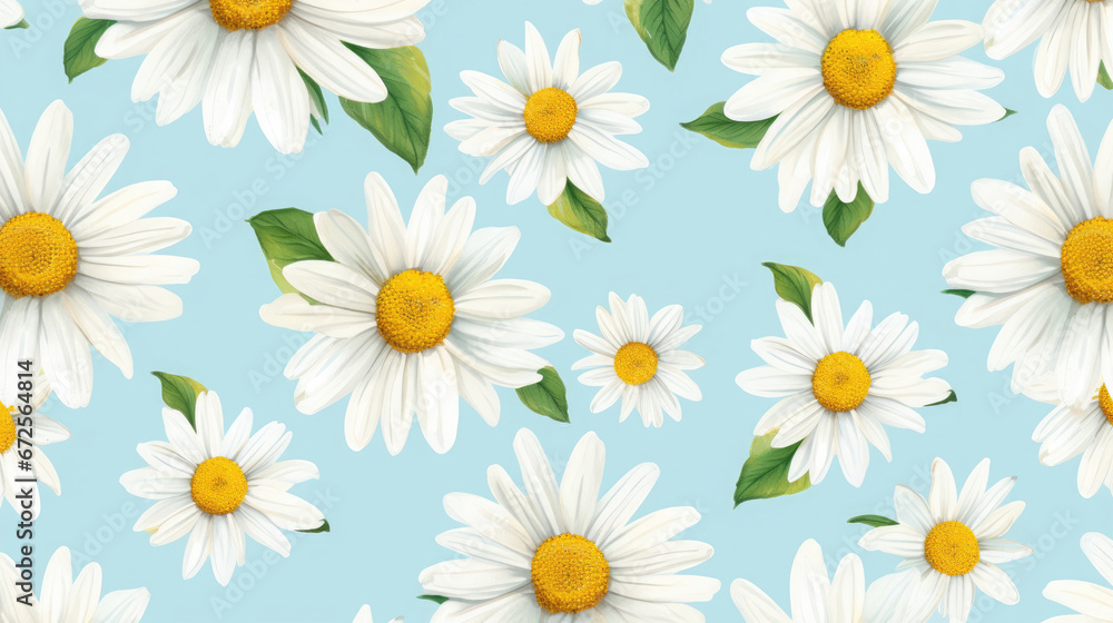 Playful Daisies Watercolor Seamless Pattern Cheerful, Background Image, Hd