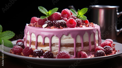 Raspberry White Chocolate Cheesecake Professional, Background Image, Hd