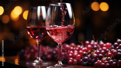 Red Wine Pouring Into Wine Glass Close-Up, Background Image, Hd